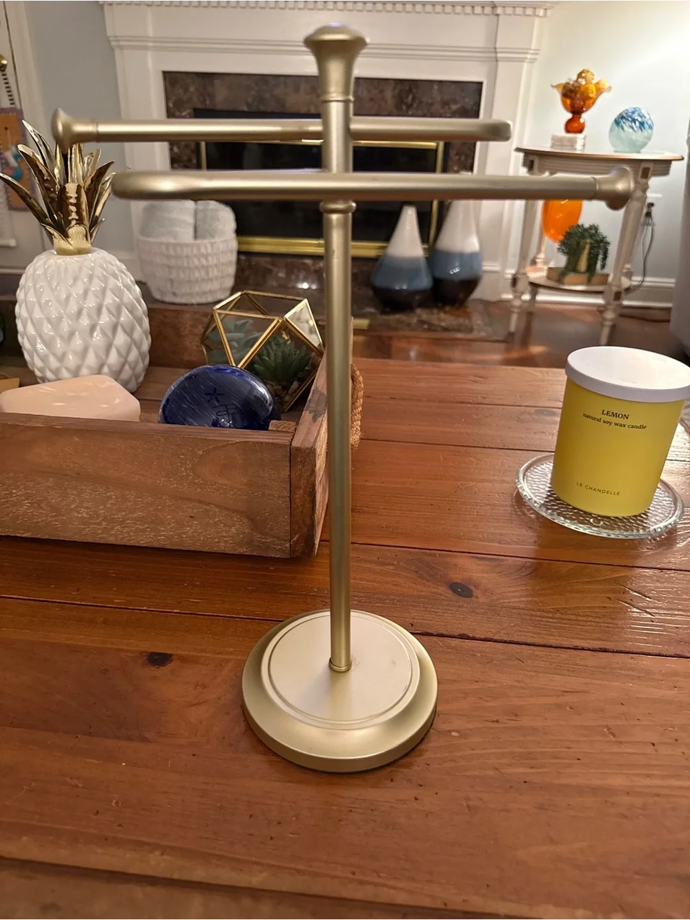 Gold Metal Tiered Jewelry/Towel Stand Bracelet Watch Display Organizer Vanity